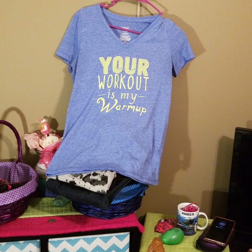 Heather blue Danskin now T shirt size S 4 -6